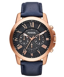 FOSSIL | Fossil 'Grant' Round Chronograph Leather Strap Watch, 44mm(アナログ腕時計)