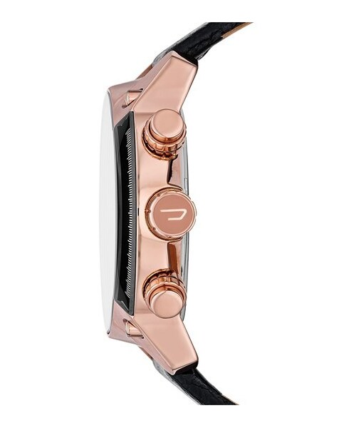 DIESEL(ディーゼル)の「DIESEL® 'Overflow' Chronograph Leather Strap Watch, 46mm x 49mm(アナログ腕時計・Black/ Rose Gold)」の5枚目の写真