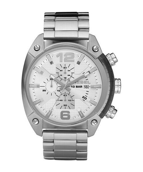 DIESEL(ディーゼル)の「DIESEL® 'Overflow' Chronograph Bracelet Watch, 46mm x 49mm(アナログ腕時計・Silver)」の1枚目の写真