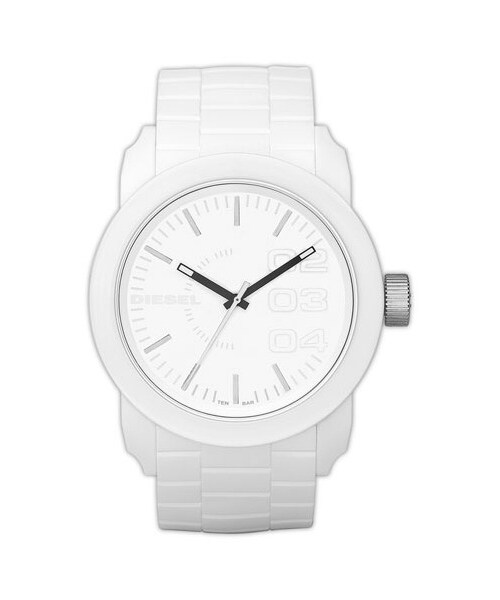 DIESEL（ディーゼル）の「DIESEL® 'Franchise' Round Silicone Strap Watch, 44mm（アナログ腕時計・White）」の2枚目の写真