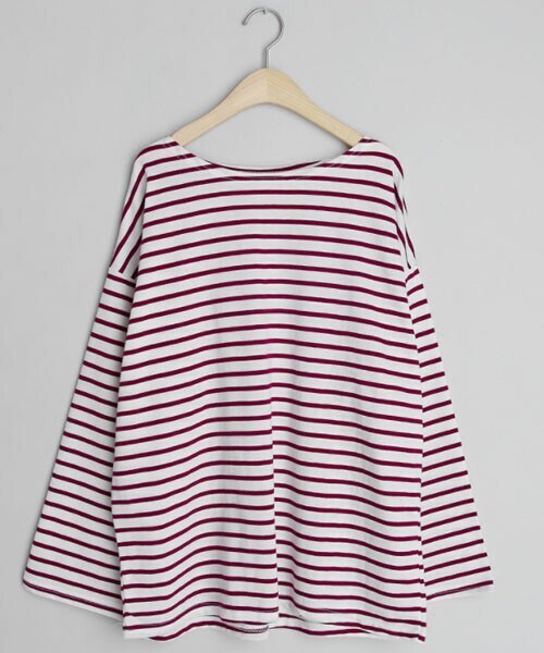 DHOLIC（ディーホリック）の「ボーダーラウンドTシャツ（Tシャツ/カットソー・レディース・ブラウン/ブラック/レッド・FREE）」の3枚目の写真