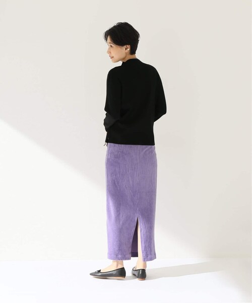 B.C STOCK(ベーセーストック)の「カットコーデュロイロングスカート(スカート・ブラック/フリー/取り寄せ)」の9枚目の写真