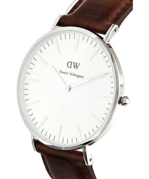 Daniel Wellington（ダニエルウェリントン）の「Daniel Wellington Bristol Silver Brown Leather Strap Watch（アナログ腕時計・メンズ・brown）」の2枚目の写真