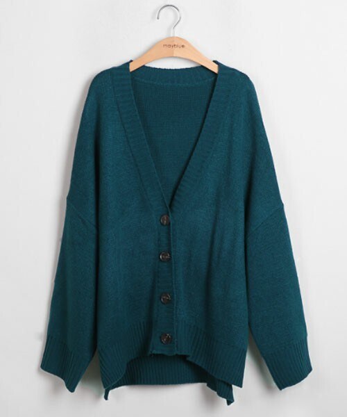 DHOLIC STYLE（ディーホリックスタイル）の「[mayblue] アクリルニットカーディガン（カーディガン/ボレロ・レディース・ベージュ/グリーン・FREE）」の2枚目の写真