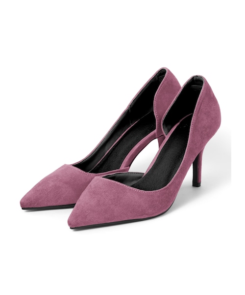 GRL（グレイル）の「低反発ポインテッドトゥスエードサイドオープンパンプス（パンプス・レディース・グレージュ/パイソン/ラベンダー/ボルドー/ピンク/アイボリー/ベージュ・24.5）」の4枚目の写真