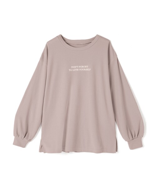 GRL(グレイル)の「フロント刺繍ロゴロンT(Tシャツ/カットソー・レディース・オフホワイト/くすみピンク/ブラック・F)」の3枚目の写真