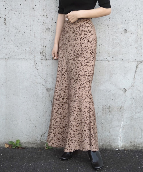 LAULEN(ローレン)の「multi leopard skirt(スカート・レディース・ブラウン/イエローベージュ/ベージュ/ライトベージュ・FREE)」の3枚目の写真