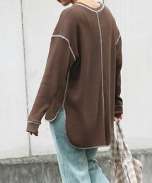 Sheson | バイカラーステッチワッフルPO(Tシャツ/カットソー)