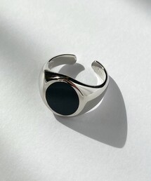 BOYSHE | Silver925製 ブラックラウンドBIGリング【E0022】(リング)