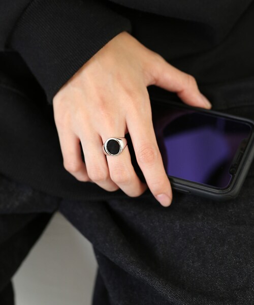 BOYSHE（ボーイシー）の「Silver925製 ブラックラウンドBIGリング【E0022】（リング・レディース・その他）」の6枚目の写真