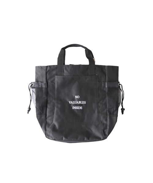 Handmade（ハンドメイド）の「NO VALUABLES INSIDE BACKPACK TOTE (BLACK)（トートバッグ）」 WEAR