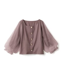 GRL | チュールスリーブバックシャーリングブラウス(シャツ/ブラウス)