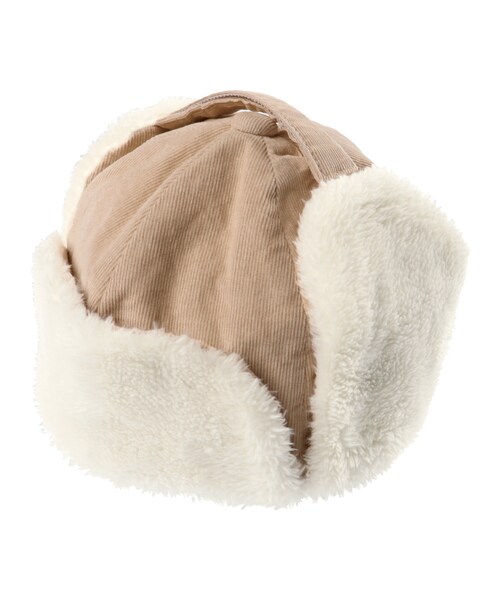 BRANSHES(ブランシェス)の「コーデュロイフライトボアキャップ(キャップ・キッズ・ベージュ/ピンク・50cm~56cm)」の2枚目の写真