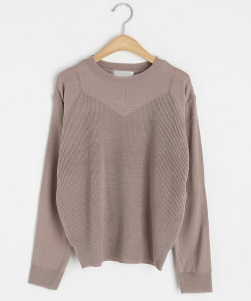 DHOLIC（ディーホリック）の「ビスチェレイヤード風ニット（ニット/セーター・レディース・ホワイト/ピンク/ベージュ/ブルー・FREE）」の4枚目の写真