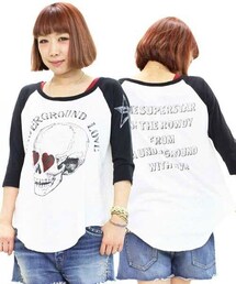 RNA | ハートEYEスカル配色ラグランTシャツ(トップス)