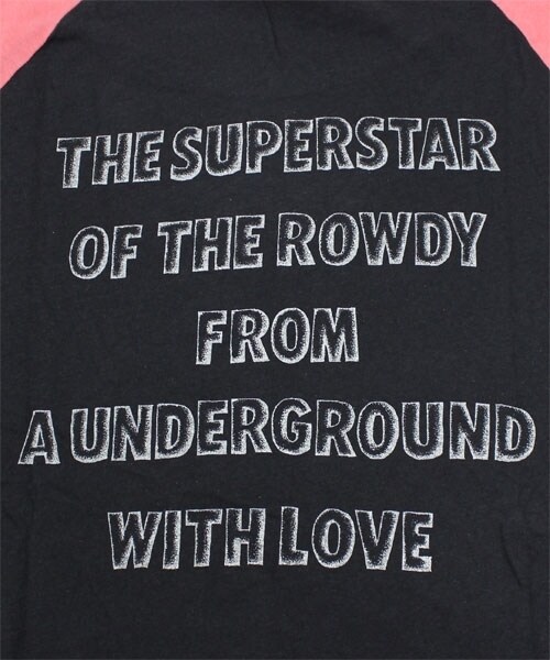 RNA（アールエヌエー）の「ハートEYEスカル配色ラグランTシャツ（トップス・レディース・オフホワイト×スミクロ/スミクロ×チェリーピンク/杢グレー×アクアブルー・M）」の8枚目の写真