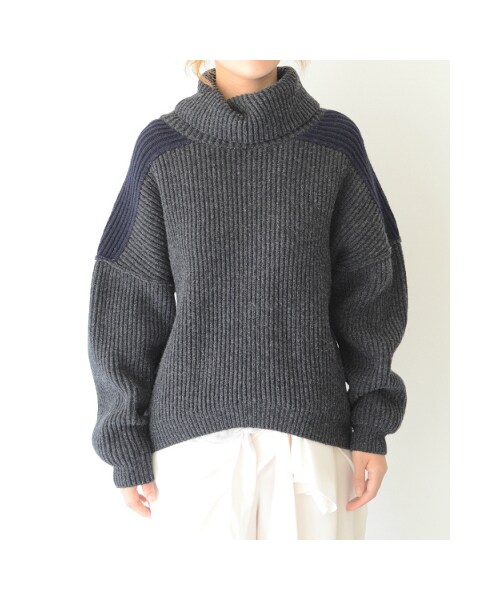 REKISAMI（レキサミ）の「配色ニットタートル（その他・レディース・ダークグレー(D,Gray)/グレー(Gray)・size 36）」の3枚目の写真