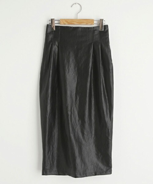 DHOLIC（ディーホリック）の「タックレザー調スカート（スカート・レディース・グリーン/ブラック/ブラウン・FREE）」の2枚目の写真