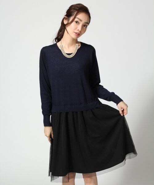 GLOBAL WORK（グローバルワーク）の「ニットドッキングワンピース（ワンピース/ドレス・レディース・ボーダー06/グレー15/ネイビー88・Ｍ/Ｌ）」の3枚目の写真