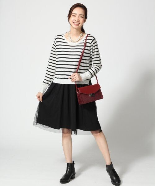 GLOBAL WORK（グローバルワーク）の「ニットドッキングワンピース（ワンピース/ドレス・レディース・ボーダー06/グレー15/ネイビー88・Ｍ/Ｌ）」の4枚目の写真