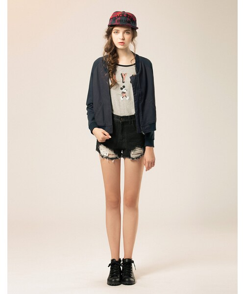 LOVFEE（ラッフィ）の「復古水洗玫瑰虎頭短版夾克外套（ジャケット/アウター・レディース・A50/A66・S/M/L）」の7枚目の写真