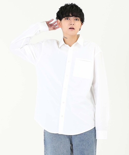 BOYSHE（ボーイシー）の「スタンダード 玉縁ポケットシャツ　ホワイト（シャツ/ブラウス・レディース・その他）」の2枚目の写真