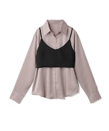 GRL | リボン付ビスチェX光沢ロングシャツセット(シャツ/ブラウス)