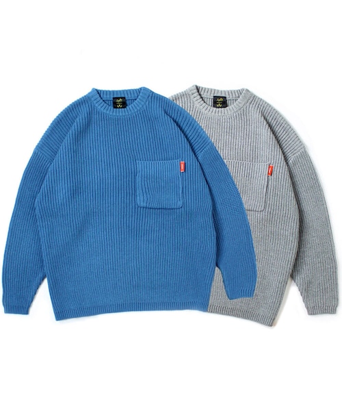Leyline（レイライン）の「pocket sweater（ニット/セーター・レディース・ブルー/グレー・M/L）」の3枚目の写真
