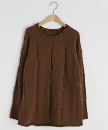 DHOLIC | ロールヘムラウンドニット(ニット/セーター)