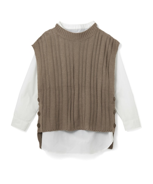 Grl グレイル の シャツレイヤードニットセット パーカー Wear