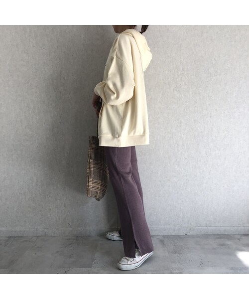 copine(コピン)の「再入荷!美シルエット裾スリットデザイン!フレアニットリブパンツ(3color)【クリックポスト対象商品】(その他パンツ・レディース・その他)」の5枚目の写真