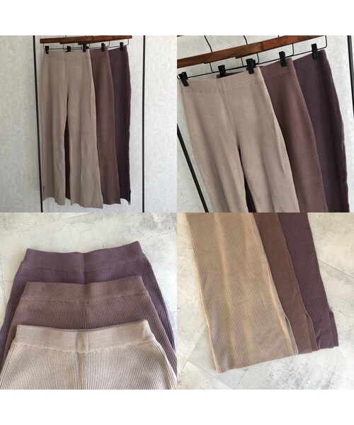 copine(コピン)の「再入荷!美シルエット裾スリットデザイン!フレアニットリブパンツ(3color)【クリックポスト対象商品】(その他パンツ・レディース・その他)」の15枚目の写真