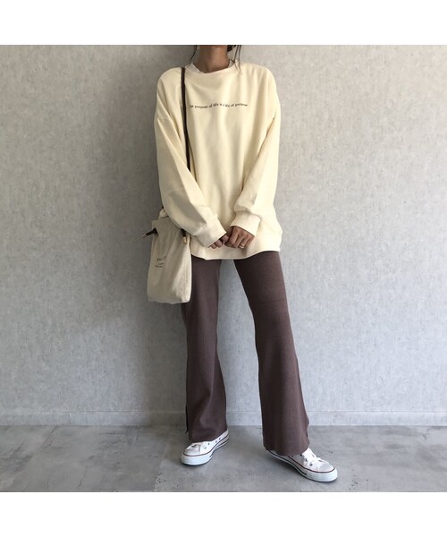 copine(コピン)の「再入荷!美シルエット裾スリットデザイン!フレアニットリブパンツ(3color)【クリックポスト対象商品】(その他パンツ・レディース・その他)」の11枚目の写真