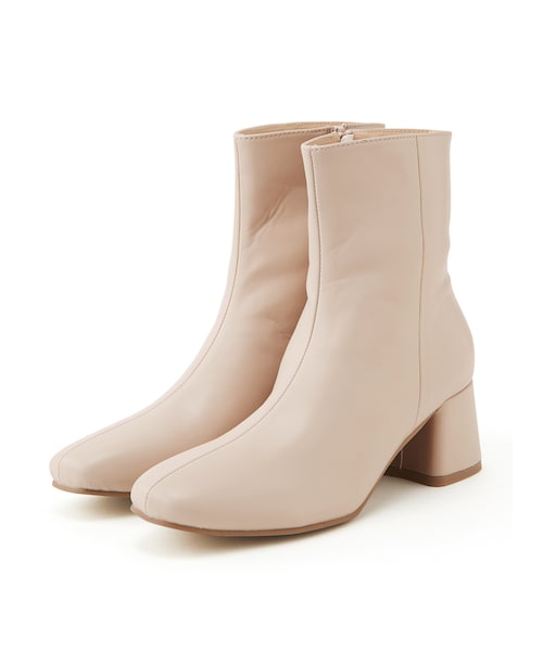 GRL（グレイル）の「スクエアトゥチャンキーヒールブーツ（ブーツ・レディース・ホワイト/ブラック/ベージュ・24.5）」の3枚目の写真