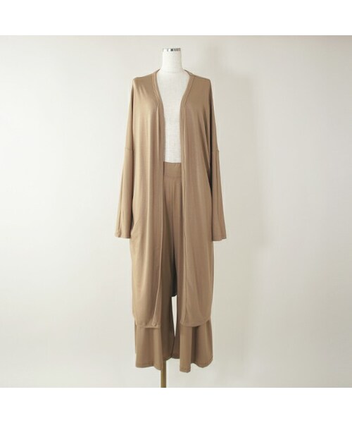 enough for me（イナフフォーミー）の「ロングカーディガンセットアップ（カーディガン/ボレロ・レディース・レッド/ブラウン/ブラック・フリー）」の3枚目の写真