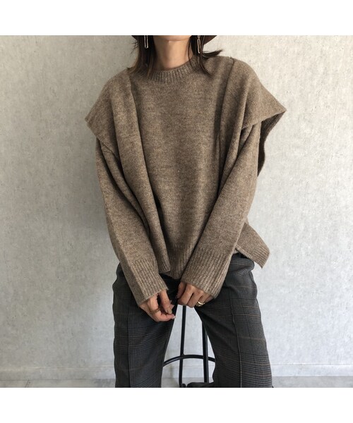 copine(コピン)の「着回し力抜群!肩掛けニット付きシンプルニット(3color)(ニット/セーター・レディース・その他)」の2枚目の写真