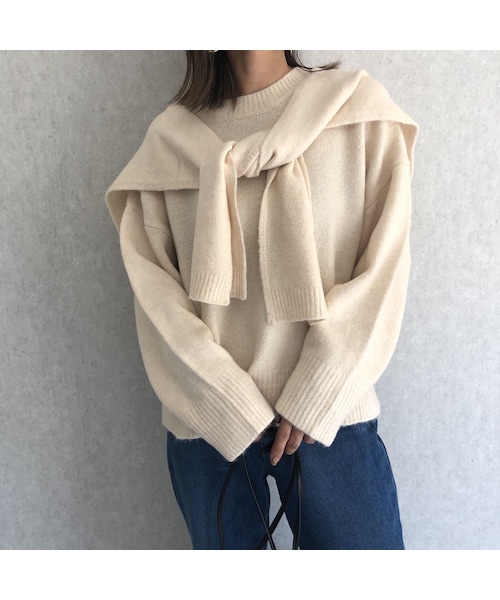 copine(コピン)の「着回し力抜群!肩掛けニット付きシンプルニット(3color)(ニット/セーター・レディース・その他)」の1枚目の写真