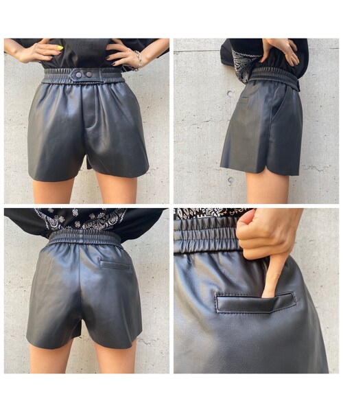 no brand（ノーブランド）の「FAKEレザーボクサーパンツ｢button｣ #3021（その他パンツ・レディース・その他）」の14枚目の写真