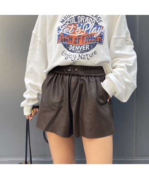 no brand（ノーブランド）の「FAKEレザーボクサーパンツ｢button｣ #3021（その他パンツ・レディース・その他）」の10枚目の写真