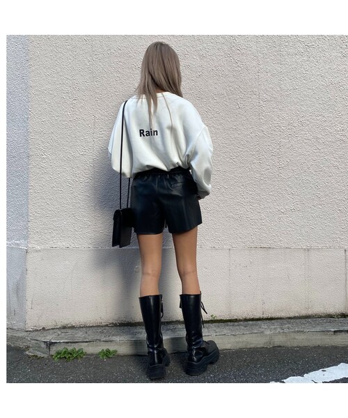 no brand（ノーブランド）の「FAKEレザーボクサーパンツ｢button｣ #3021（その他パンツ・レディース・その他）」の6枚目の写真