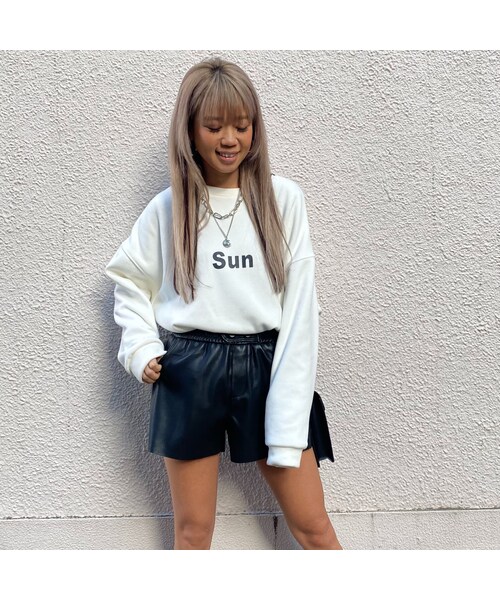 no brand（ノーブランド）の「FAKEレザーボクサーパンツ｢button｣ #3021（その他パンツ・レディース・その他）」の4枚目の写真