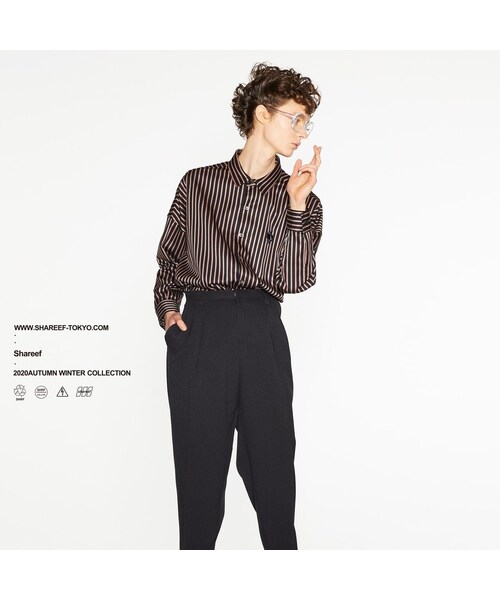 SHAREEF（シャリーフ）の「SHAREEF BLOCK STRIPE L/S SHIRTS(Black 
