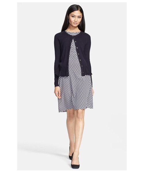 TORY BURCH（トリーバーチ）の「Tory Burch 'Margaret' Silk & Cashmere Cardigan（カーディガン/ボレロ・Medium Navy・Regular X-Small）」の3枚目の写真