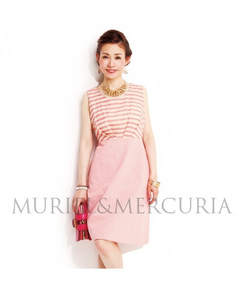 MURIEL&MERCURIA（マリエルアンドマキュリア）の「ボーダードッキングワンピース（ワンピース・レディース・YELLOW/PINK・36/38）」の2枚目の写真