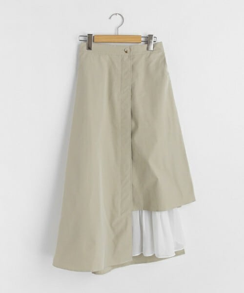 DHOLIC(ディーホリック)の「配色フレアヘムスカート(スカート・レディース・ブラック/ベージュ・FREE)」の2枚目の写真