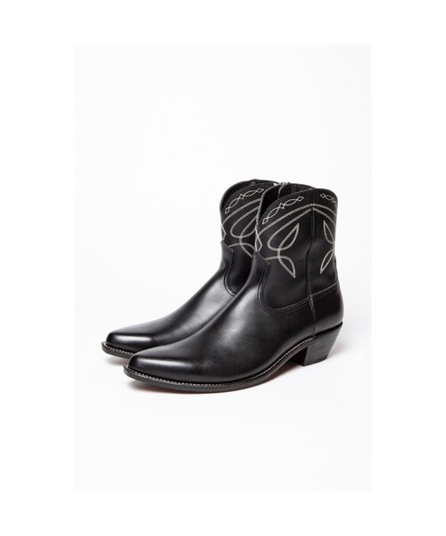 THE LETTERS WESTERN SIDE ZIP BOOTSBLACKブラック