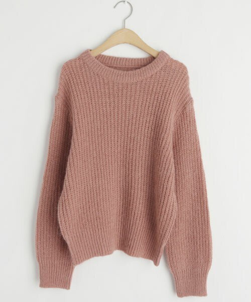 DHOLIC（ディーホリック）の「ソフトラウンドニット（ニット/セーター・レディース・ホワイト/ピンク/ベージュ/ブラウン/ブルー・FREE）」の5枚目の写真