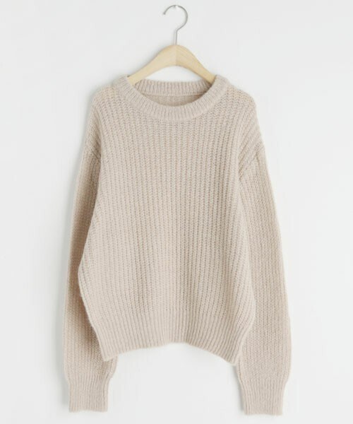 DHOLIC（ディーホリック）の「ソフトラウンドニット（ニット/セーター・レディース・ホワイト/ピンク/ベージュ/ブラウン/ブルー・FREE）」の3枚目の写真