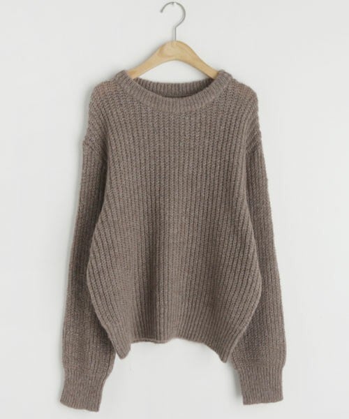 DHOLIC（ディーホリック）の「ソフトラウンドニット（ニット/セーター・レディース・ホワイト/ピンク/ベージュ/ブラウン/ブルー・FREE）」の2枚目の写真