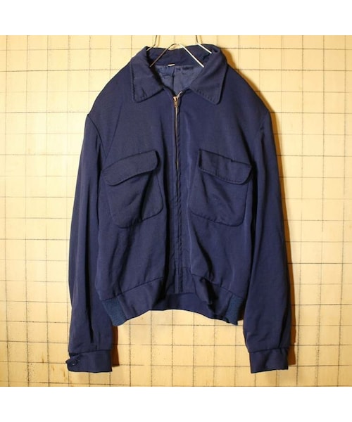 60s レーヨン ギャバジン conmar zip ジャケット ブルゾン